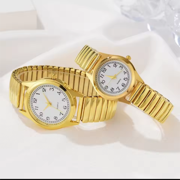 Dúo De Relojes Dorado Clásico Armonía de Tiempo